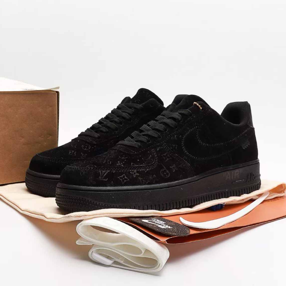 Nike x Louis Vuitton Air Force 1 Low 'Triple Black' - EUR FASHION