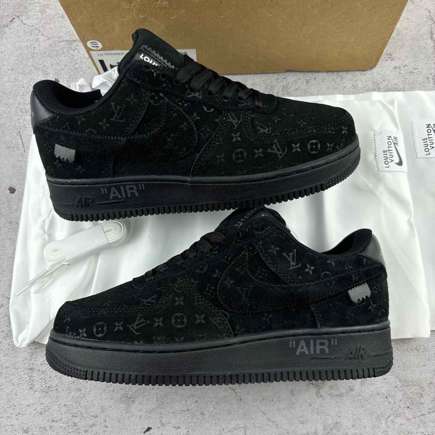 Nike x Louis Vuitton Air Force 1 Low 'Triple Black' - EUR FASHION