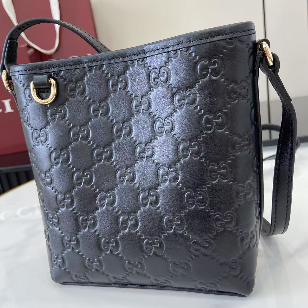 Gucci GG Emblem Nano Bucket Bag - EUR FASHION
