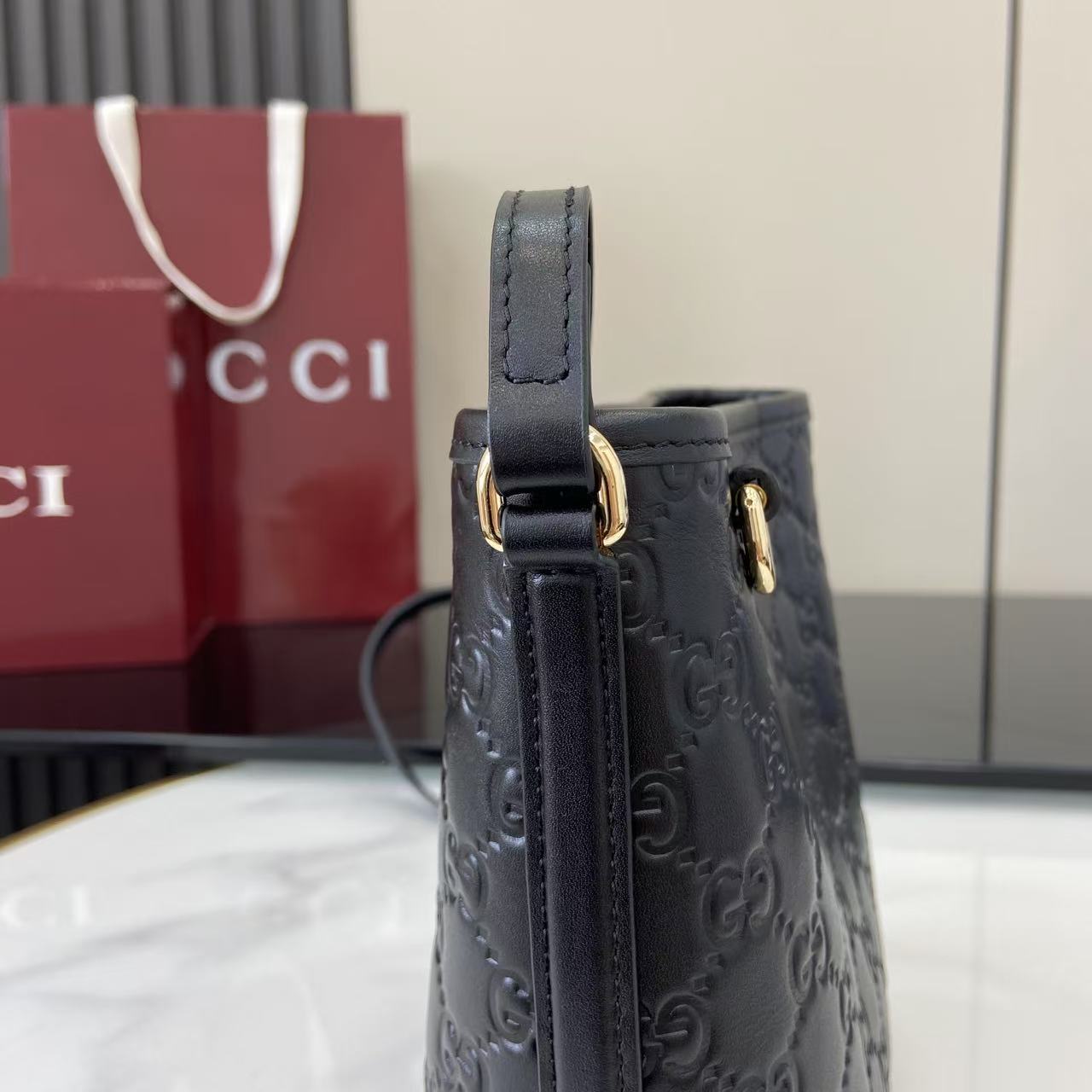 Gucci GG Emblem Nano Bucket Bag - EUR FASHION