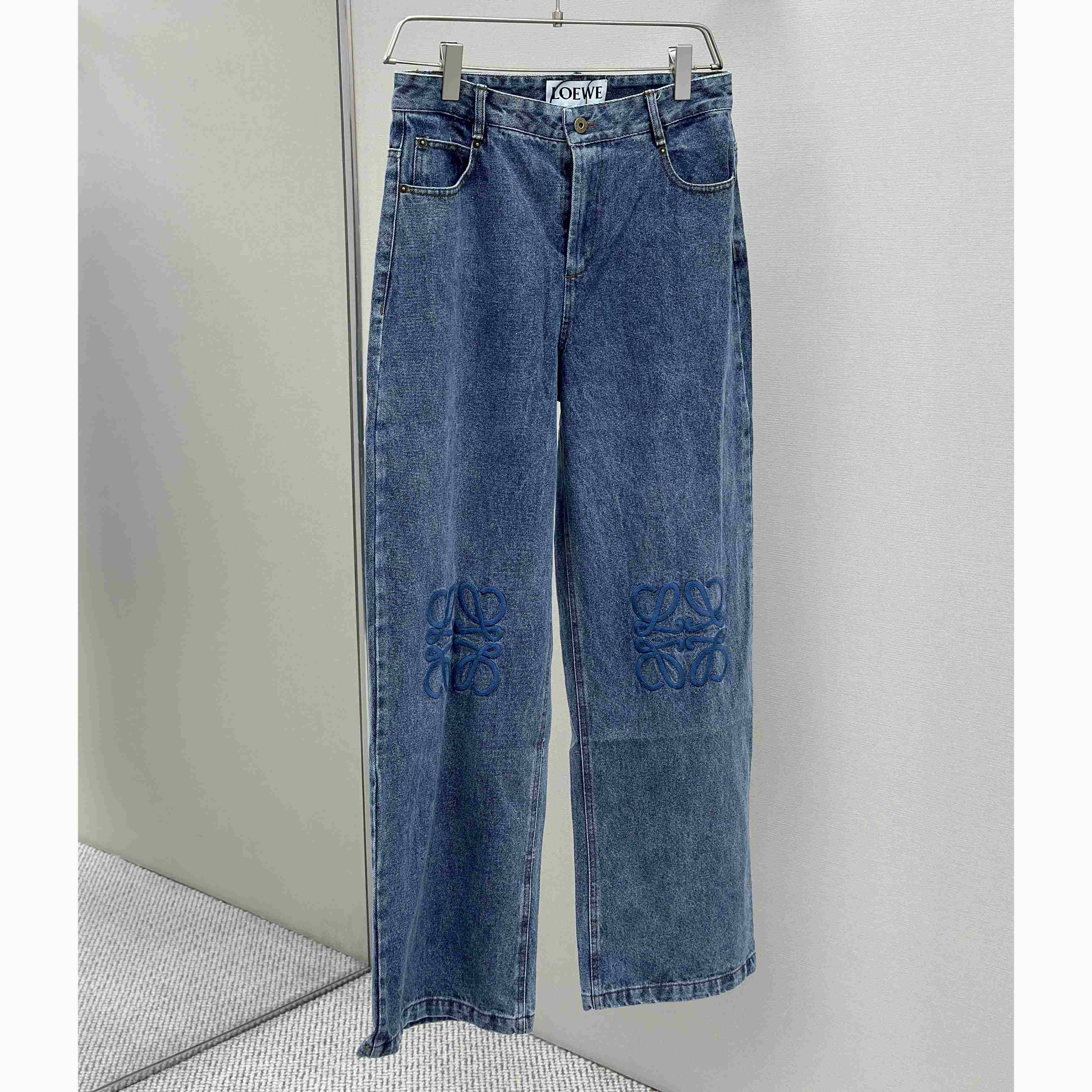 Loewe Anagram Baggy Jeans In Denim - EUR FASHION