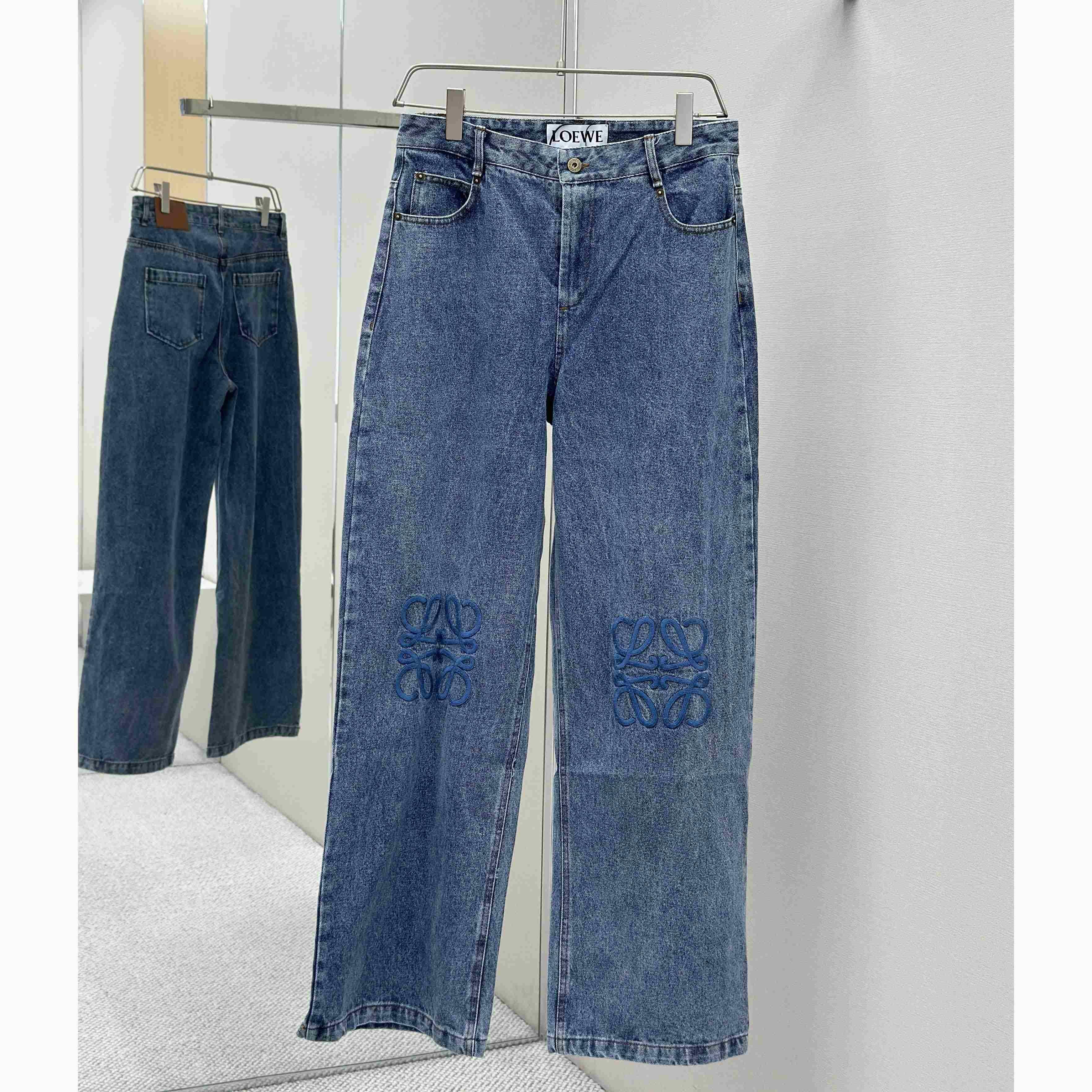 Loewe Anagram Baggy Jeans In Denim - EUR FASHION