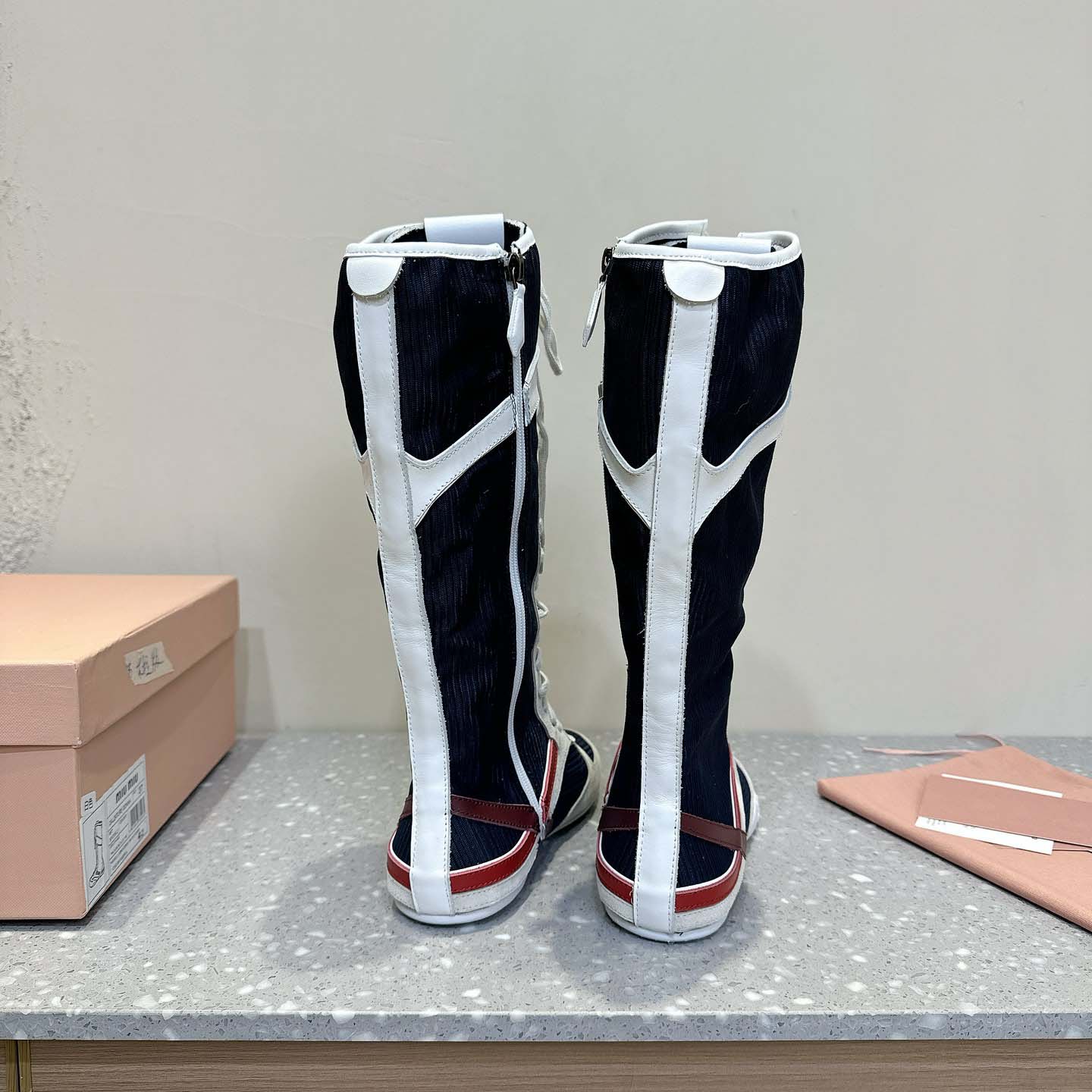 Miu Miu Gymnasium Technical Fabric And Suede Boxeur Boots - EUR FASHION