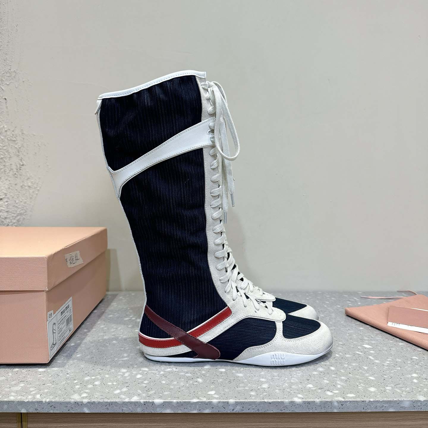 Miu Miu Gymnasium Technical Fabric And Suede Boxeur Boots - EUR FASHION