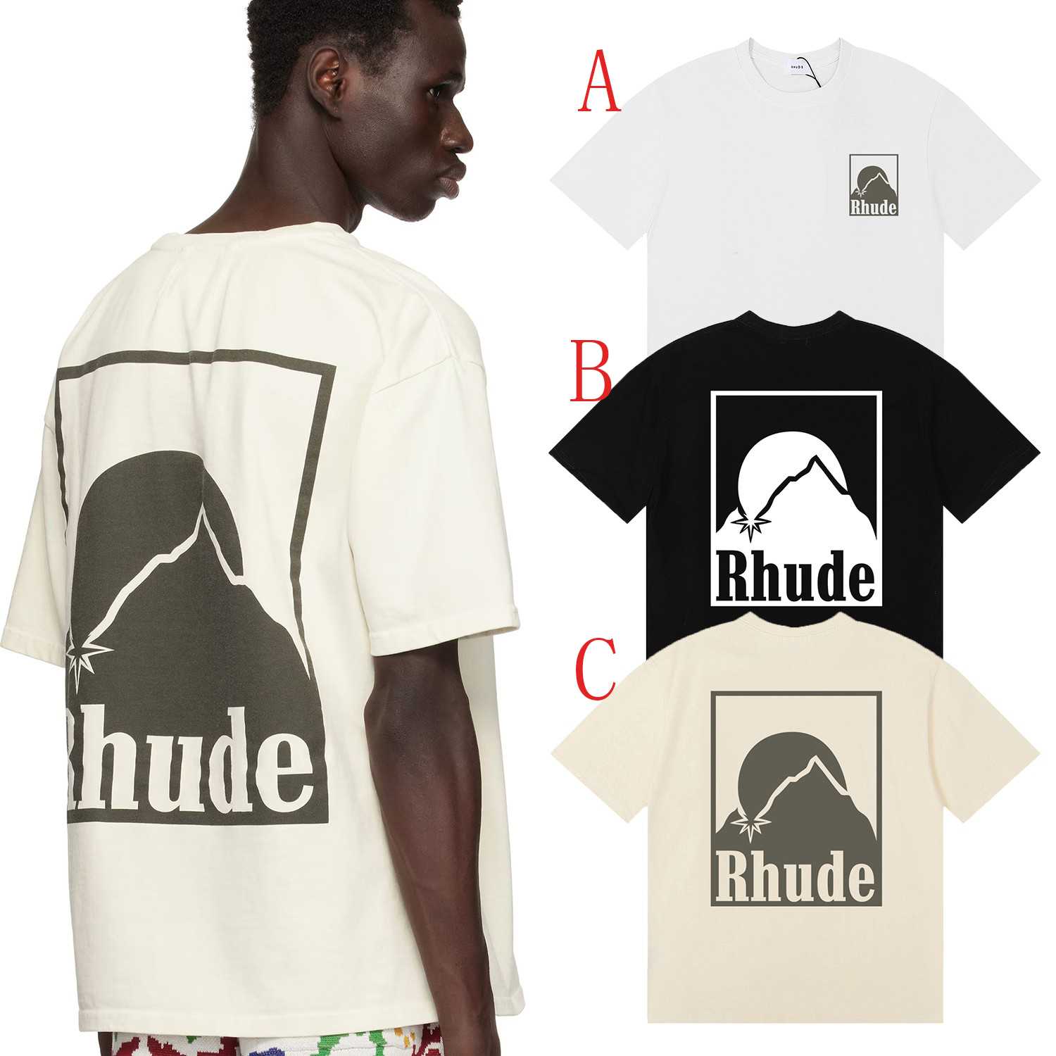 Rhude Off- Moonlight Badge T-Shirt - EUR FASHION