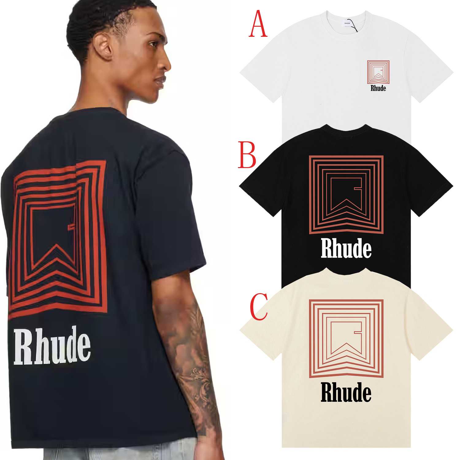 Rhude Printed Cotton-Jersey T-Shirt  - EUR FASHION