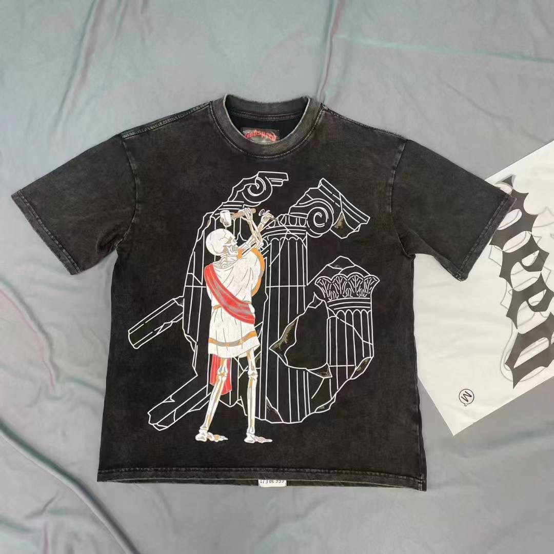 Godspeed Mens Etched in Glory Crew Neck T-Shirt Black - EUR FASHION