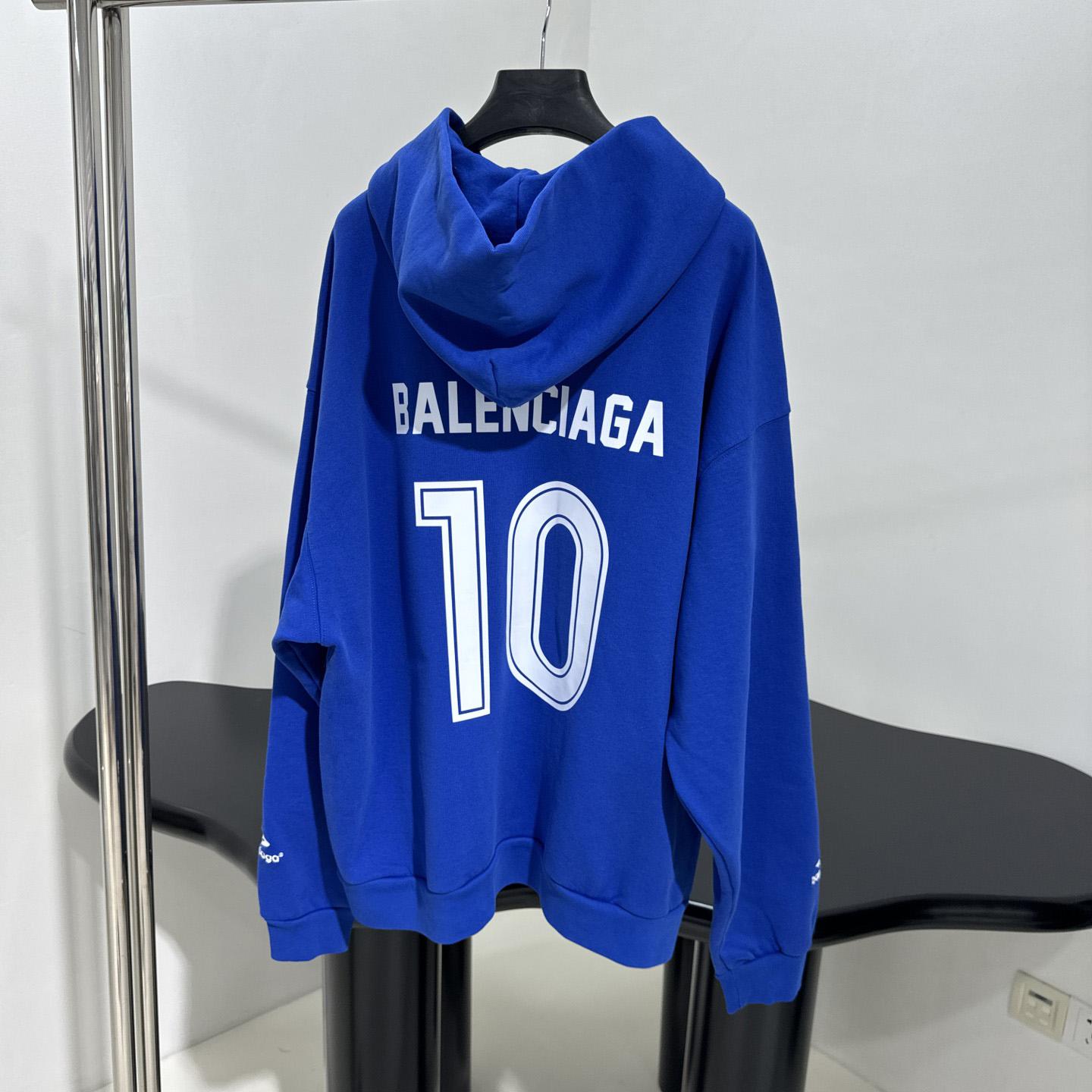 Balenciaga Paris Blue Soccer Zip-up Hoodie - EUR FASHION
