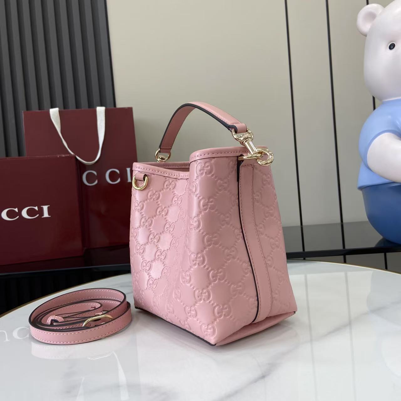 Gucci GG Emblem Nano Bucket Bag - EUR FASHION