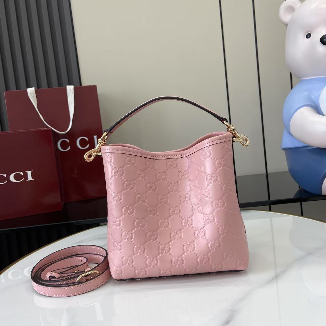 Gucci GG Emblem Nano Bucket Bag - EUR FASHION