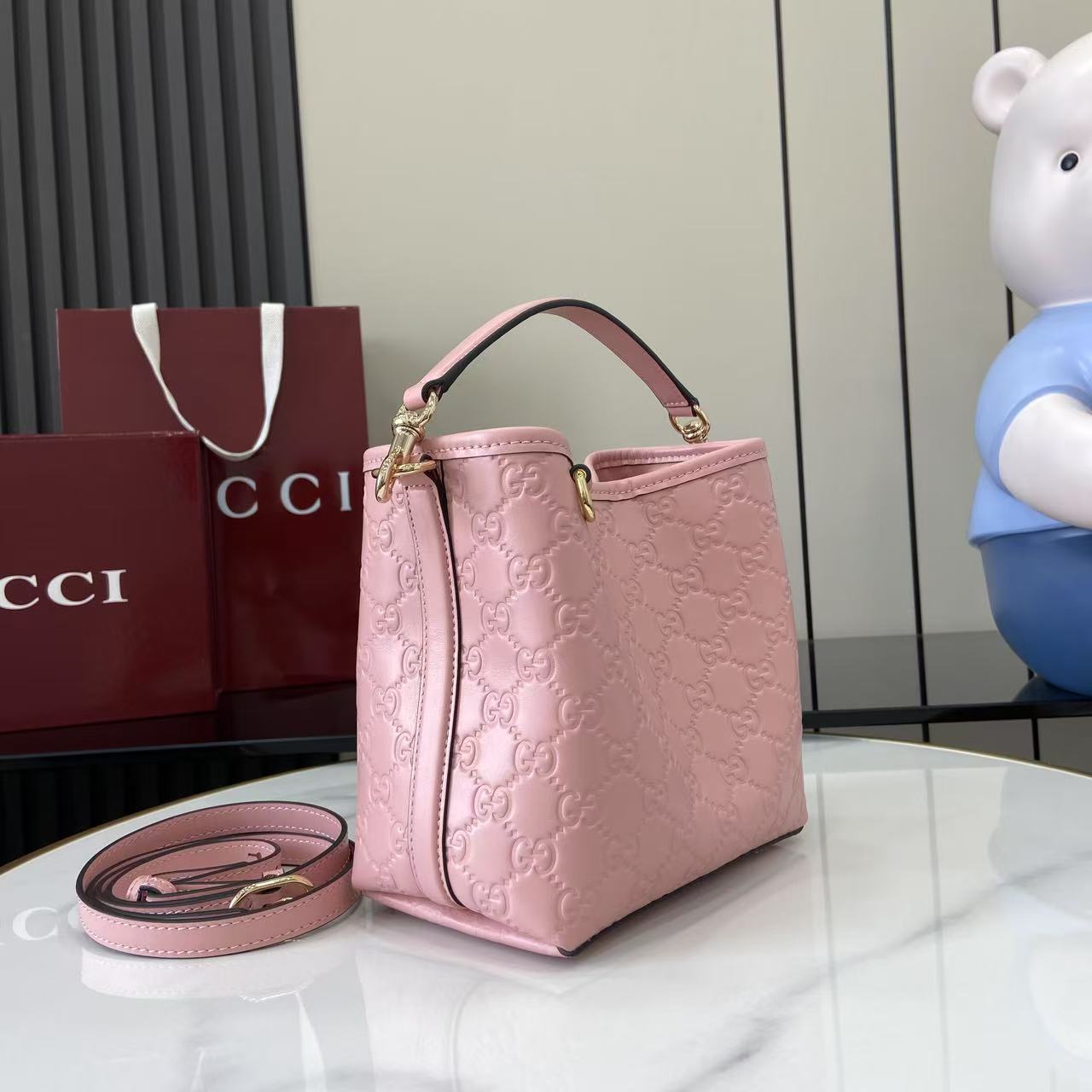 Gucci GG Emblem Nano Bucket Bag - EUR FASHION