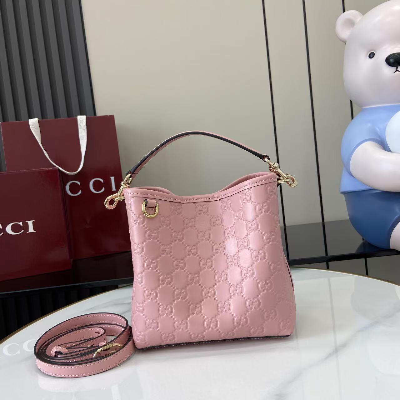 Gucci GG Emblem Nano Bucket Bag - EUR FASHION