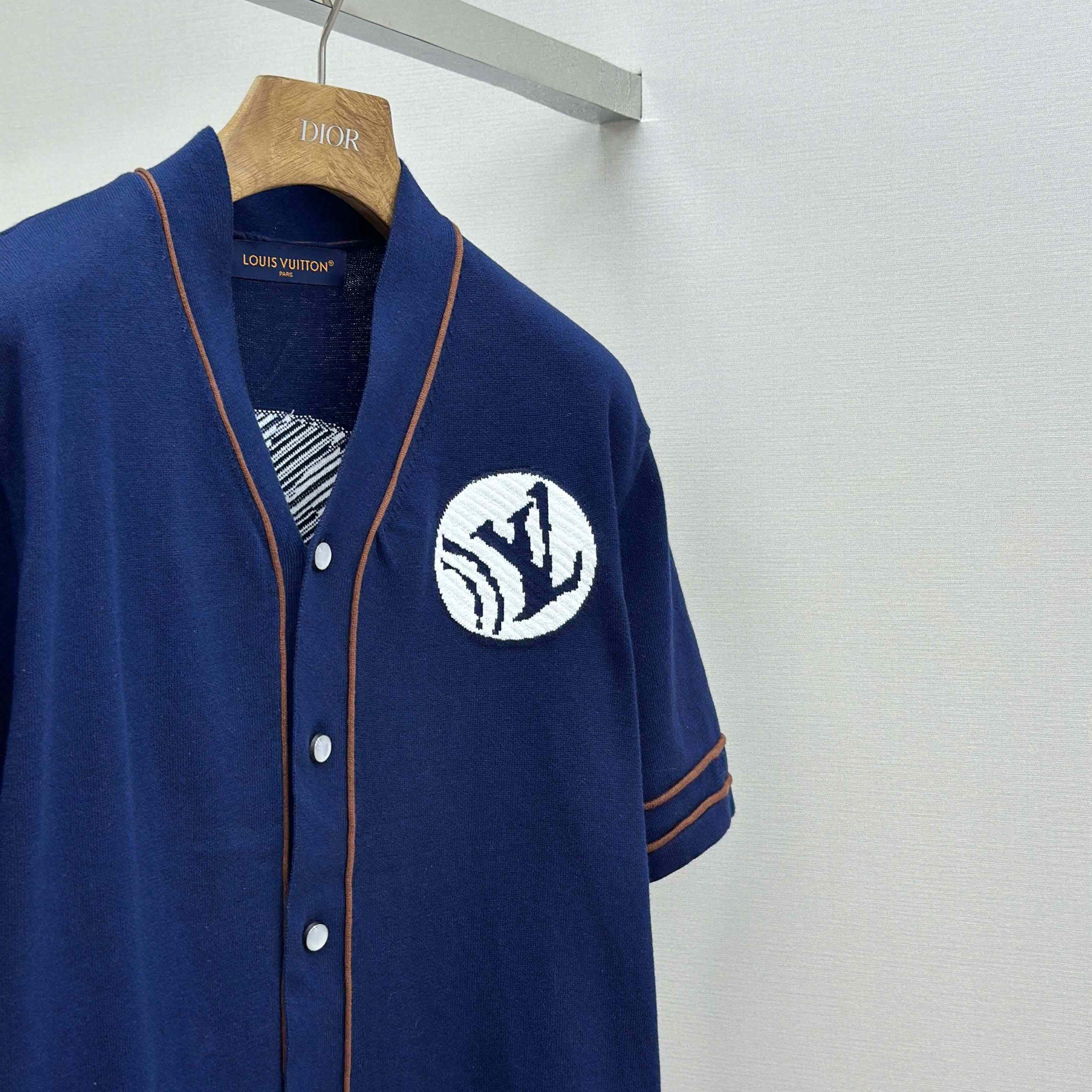 Louis Vuitton Knitted Short-Sleeved Baseball Shirt   1AIMCR - EUR FASHION