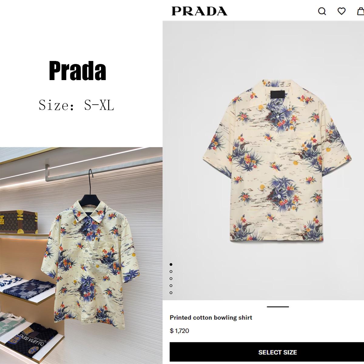 Prada Printed Cotton Bowling Shirt - EUR FASHION