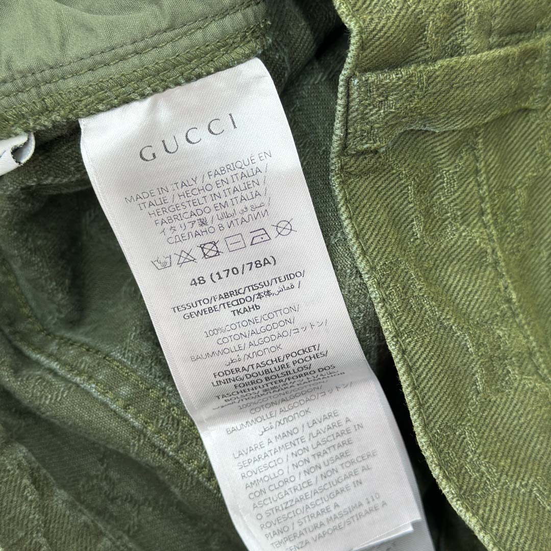 Gucci Bleached GG Cotton Denim Jacquard Shorts - EUR FASHION