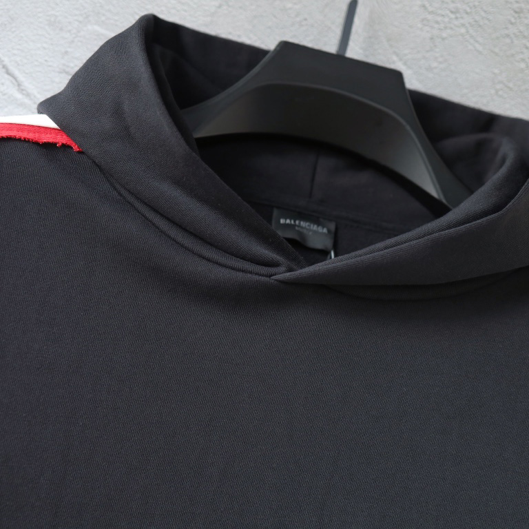 Balenciaga Unity Sports Icon Large Hoodie in faded black and white dry fleece - EUR FASHION