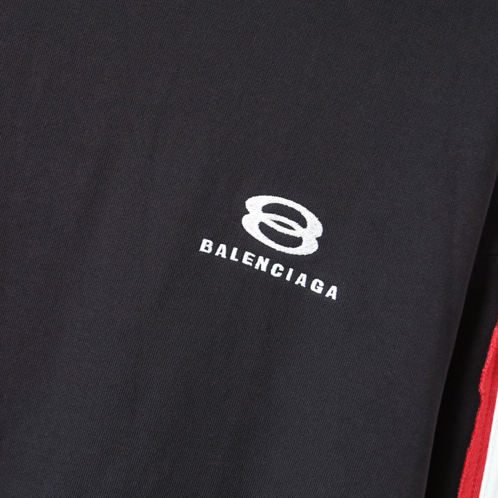 Balenciaga Unity Sports Icon Large Hoodie in faded black and white dry fleece - EUR FASHION
