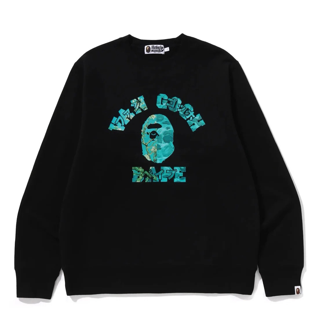 Bape x Van Gogh Museum College Crewneck Sweatshirt - EUR FASHION