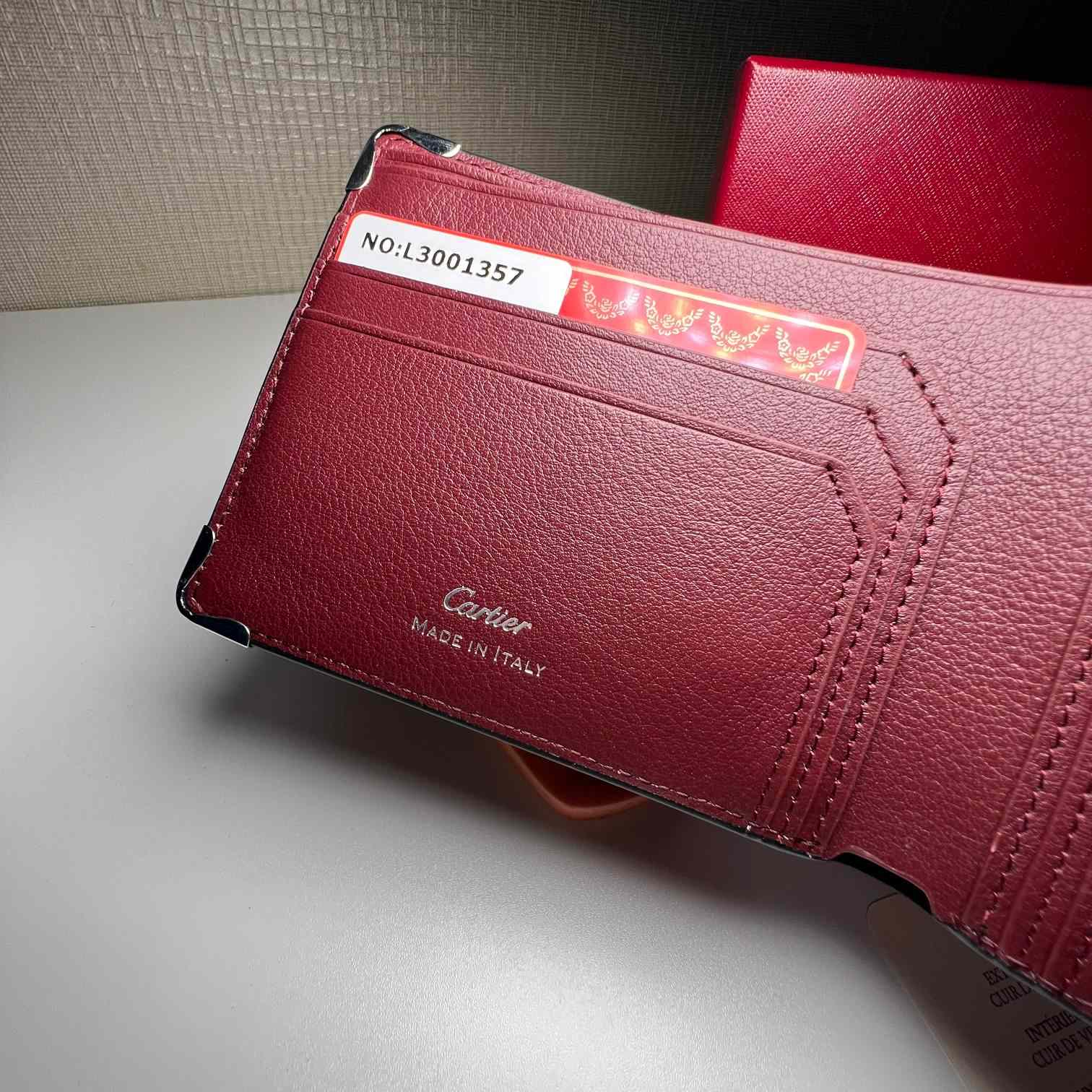 Cartier BlackRed Leather Double Logo Wallet  12*9.5cm - EUR FASHION