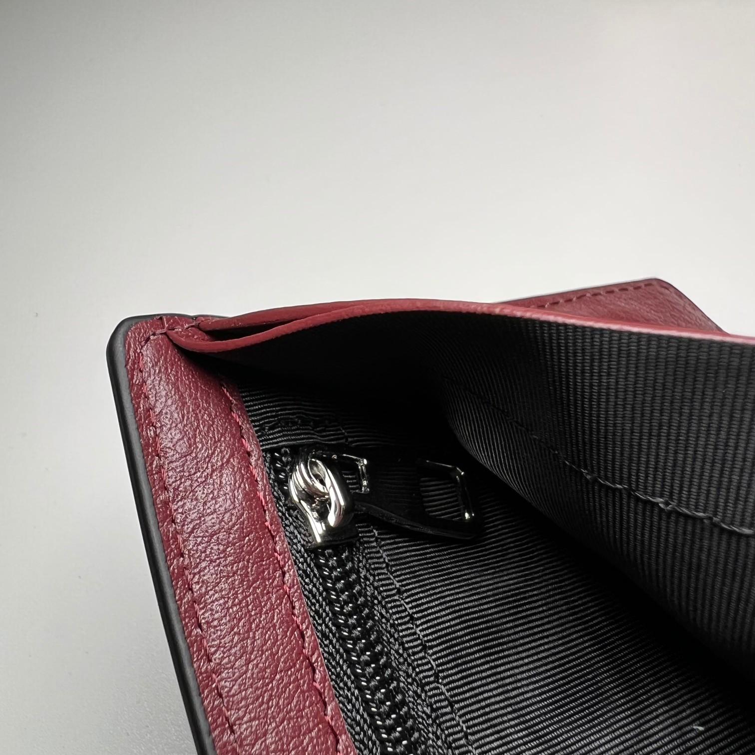 Cartier BlackRed Leather Double Logo Wallet  12*9.5cm - EUR FASHION