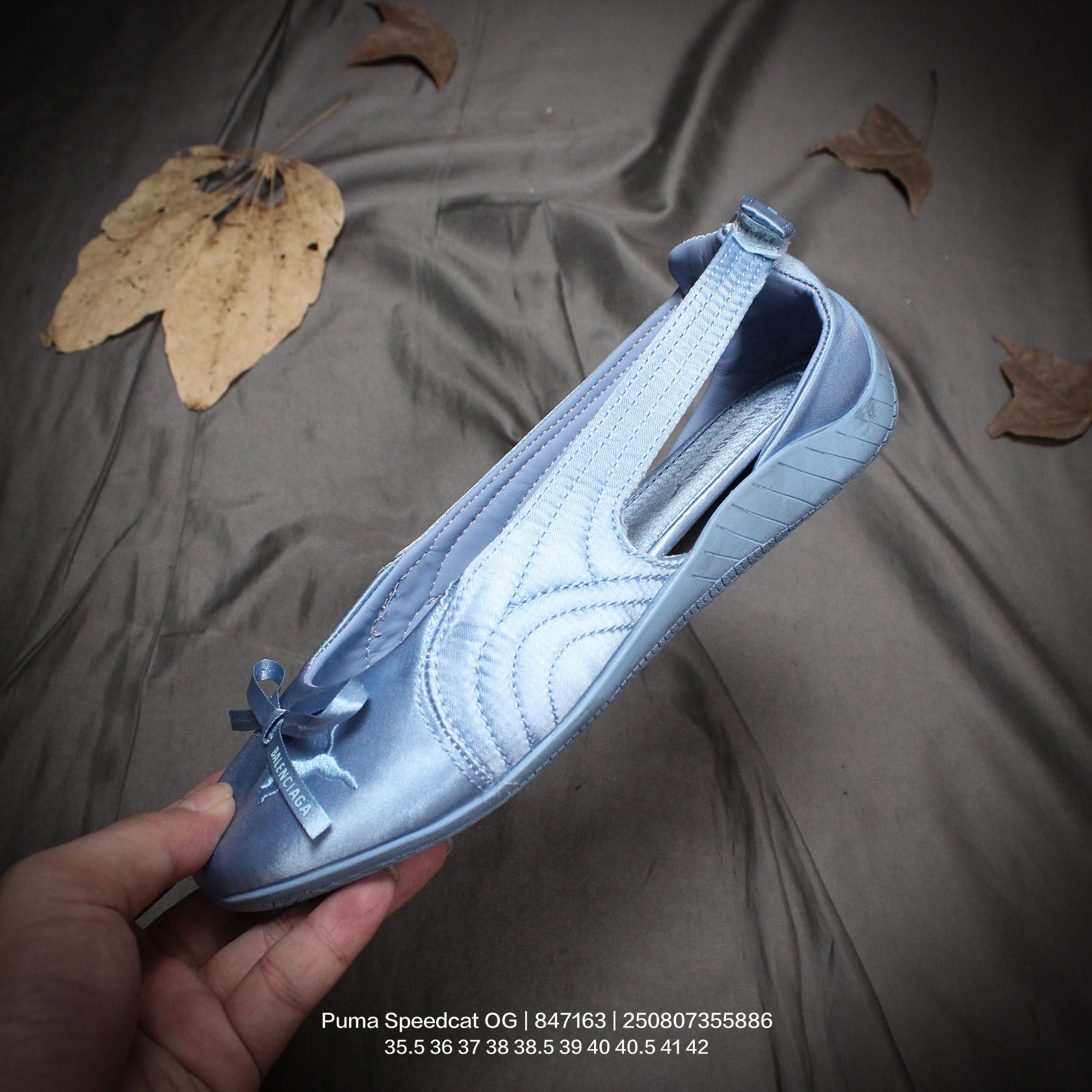 Balenciaga Speedcat Ballet Satin Balenciaga In Light Blue Satin - EUR FASHION