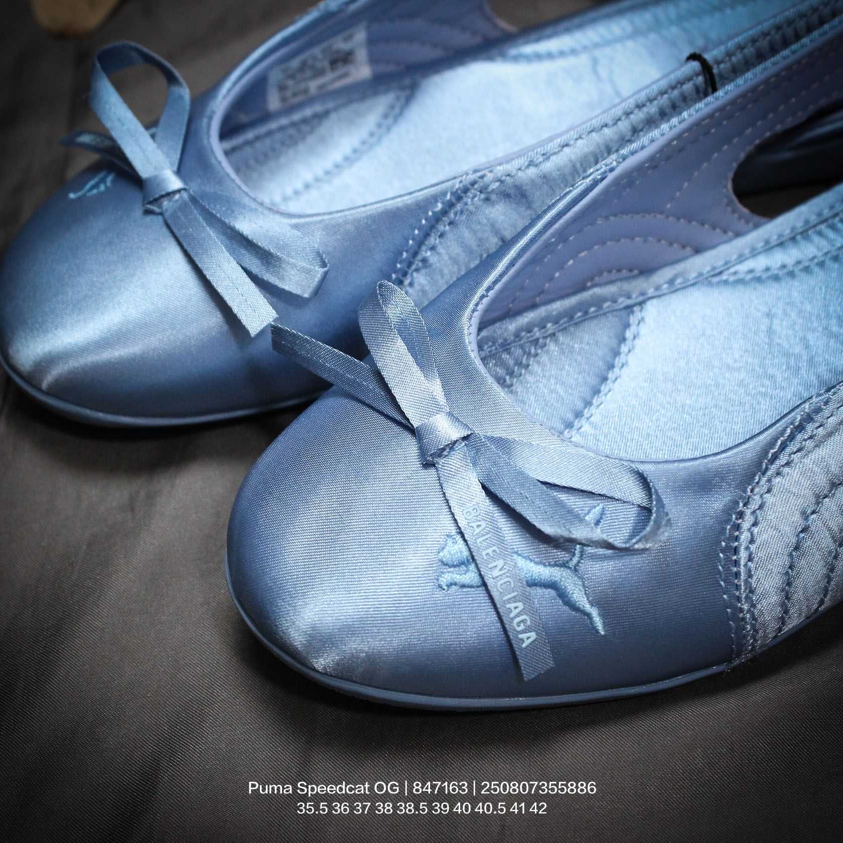 Balenciaga Speedcat Ballet Satin Balenciaga In Light Blue Satin - EUR FASHION