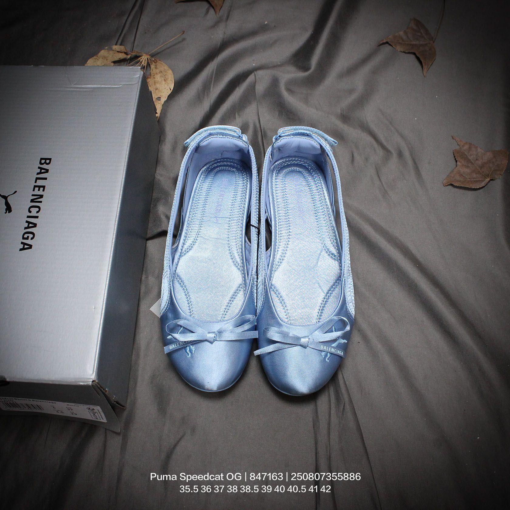 Balenciaga Speedcat Ballet Satin Balenciaga In Light Blue Satin - EUR FASHION