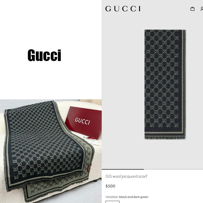 Gucci GG Wool Jacquard Scarf - EUR FASHION