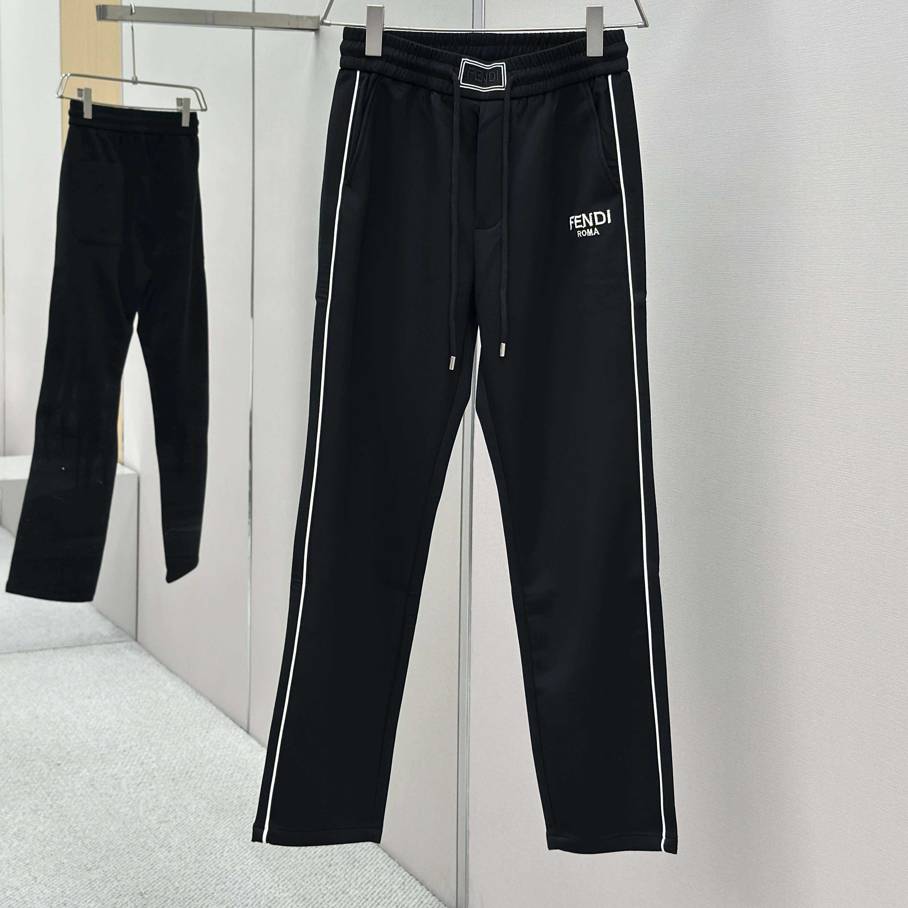Fendi Black Cotton Pants - EUR FASHION