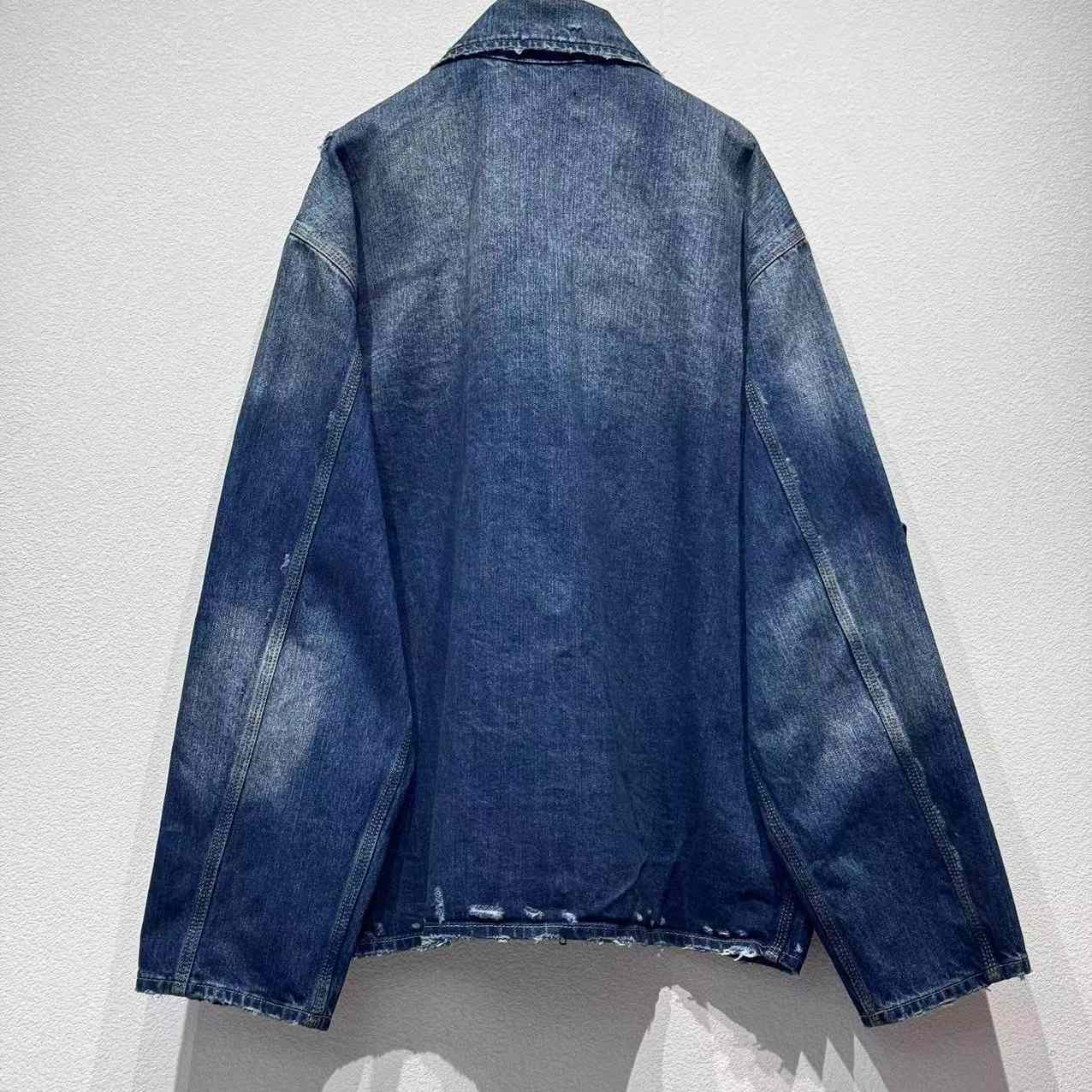 Balenciaga Zip-Up Denim Jacket In Blue Cotton Denim - EUR FASHION