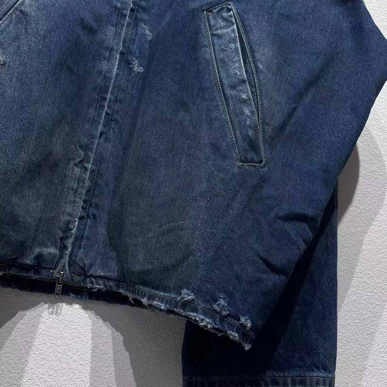 Balenciaga Zip-Up Denim Jacket In Blue Cotton Denim - EUR FASHION