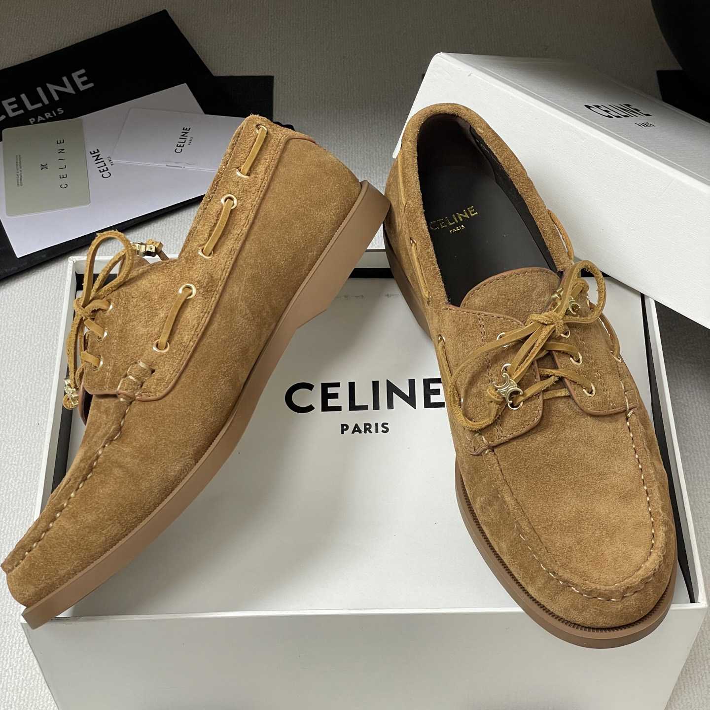 Celine Bateau In Suede Calfskin - EUR FASHION