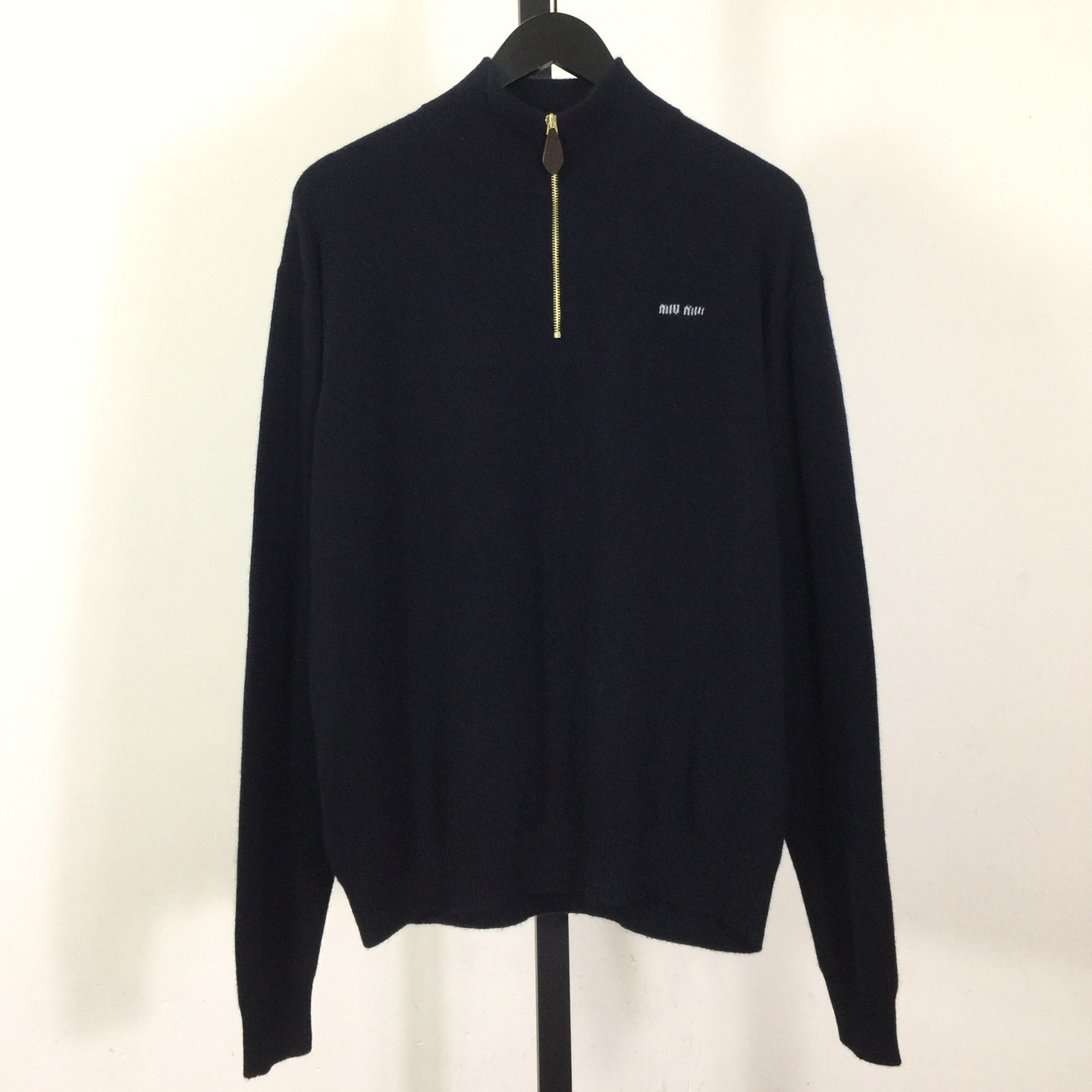 Miu Miu Cashmere And Leather Zipper Sweater - EUR FASHION
