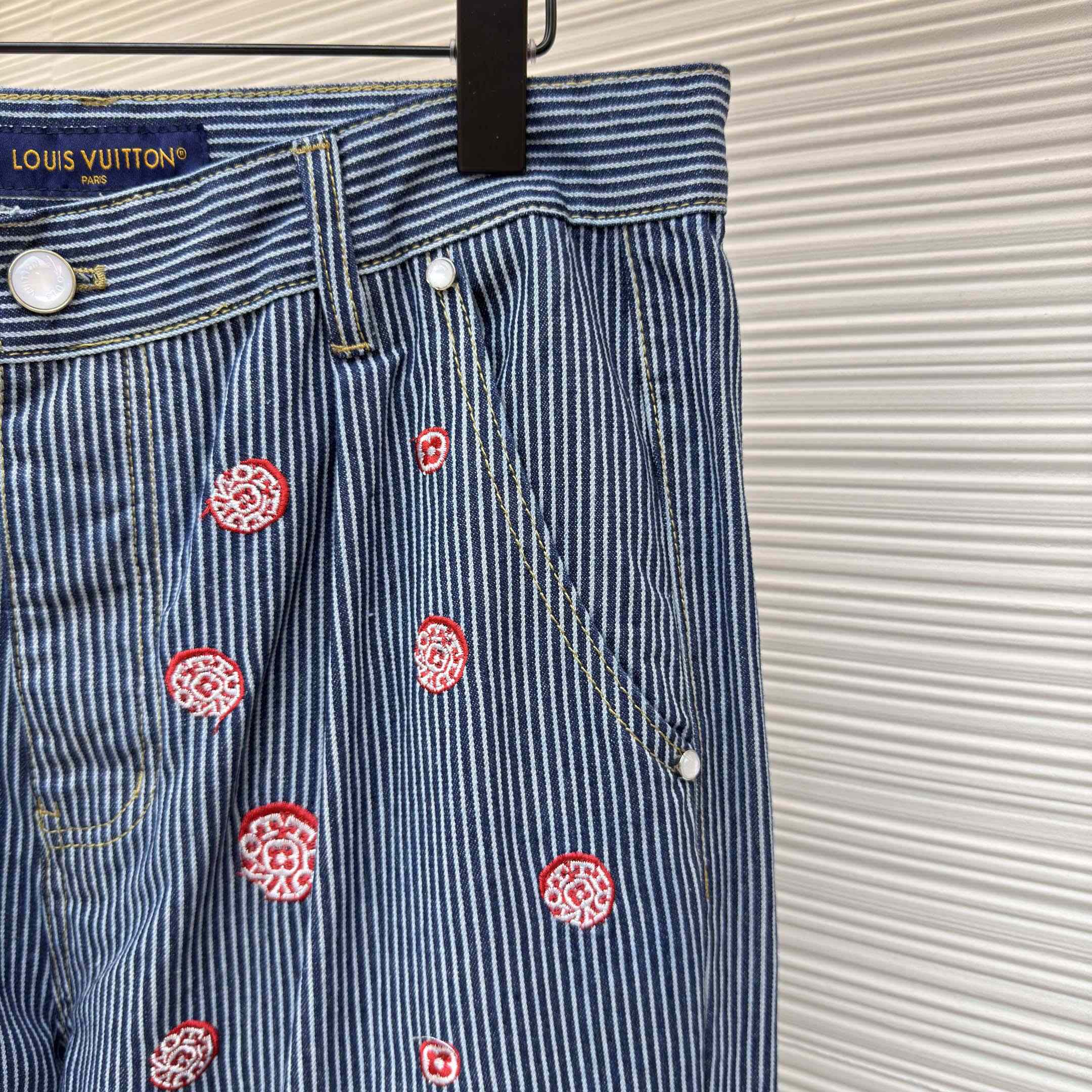 Louis Vuitton Embellished Striped Pants - EUR FASHION