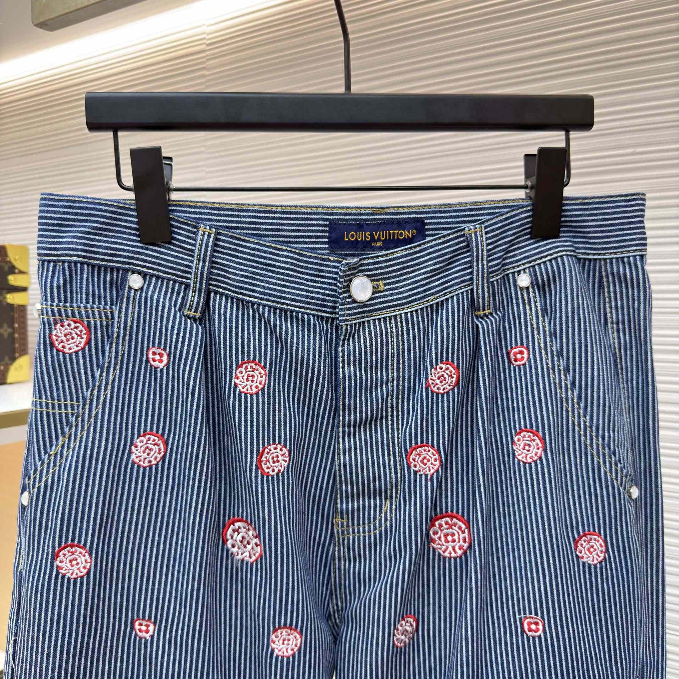 Louis Vuitton Embellished Striped Pants - EUR FASHION