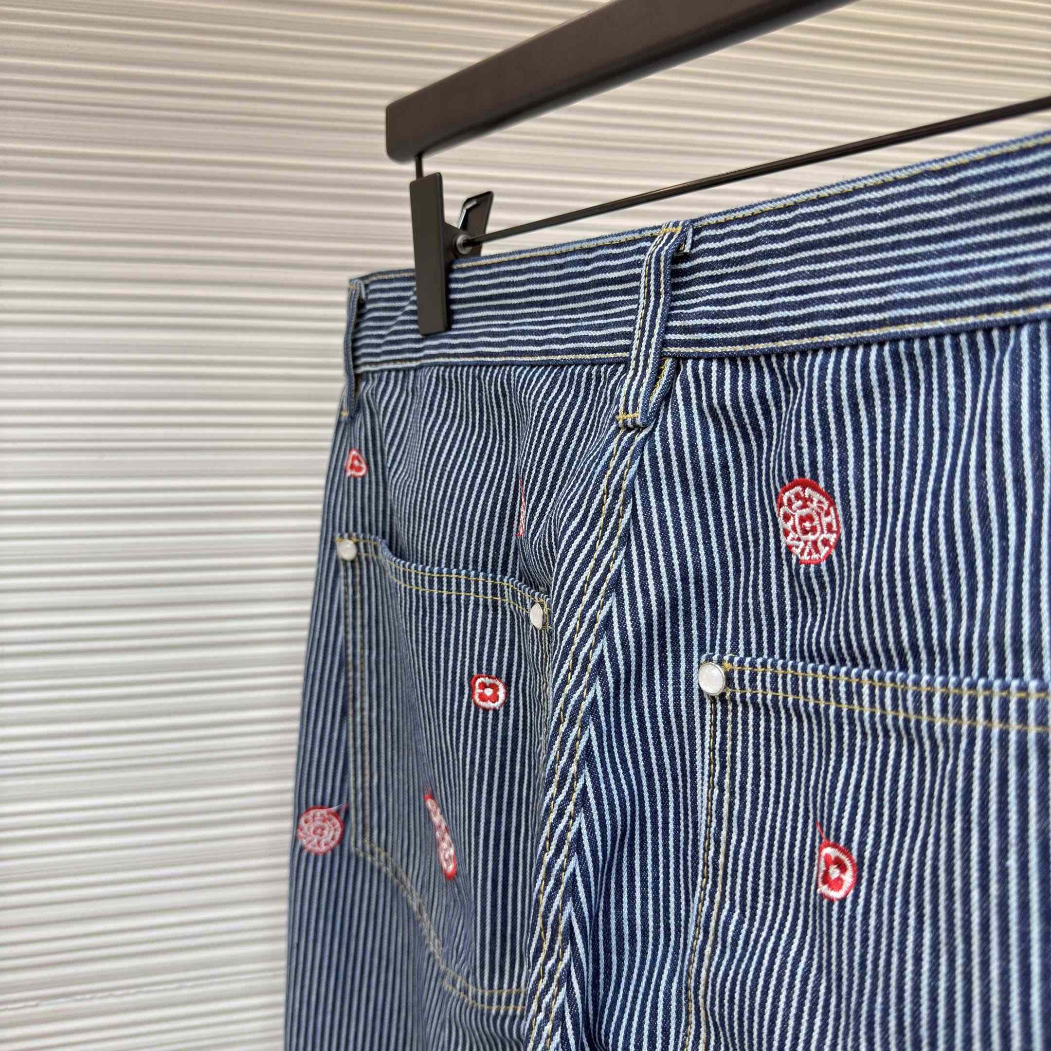 Louis Vuitton Embellished Striped Pants - EUR FASHION