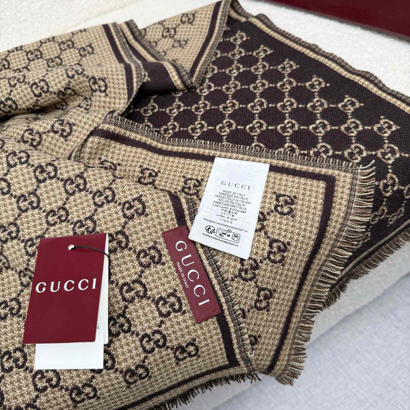 Gucci GG Wool Jacquard Scarf - EUR FASHION