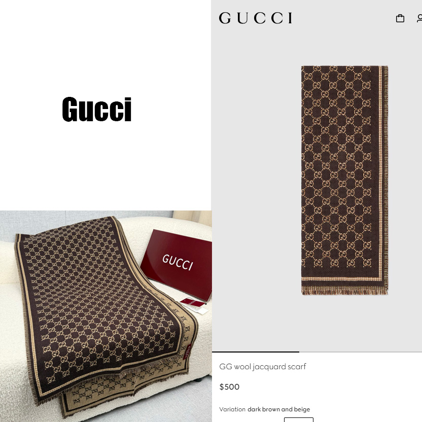 Gucci GG Wool Jacquard Scarf - EUR FASHION