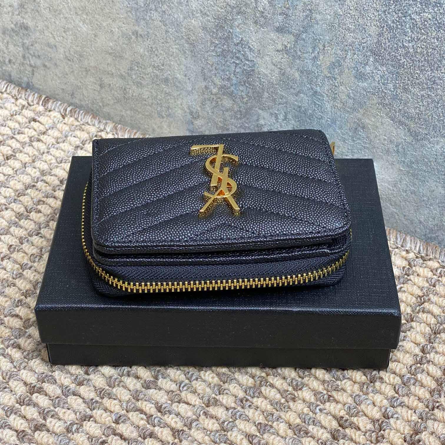 Saint Laurent Cassandre Matelassé Wallet  12x10x3cm  - EUR FASHION