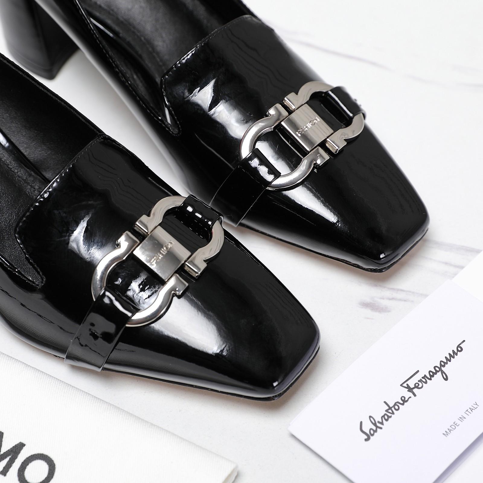 Ferragamo Black Leather Pump   6cm - EUR FASHION