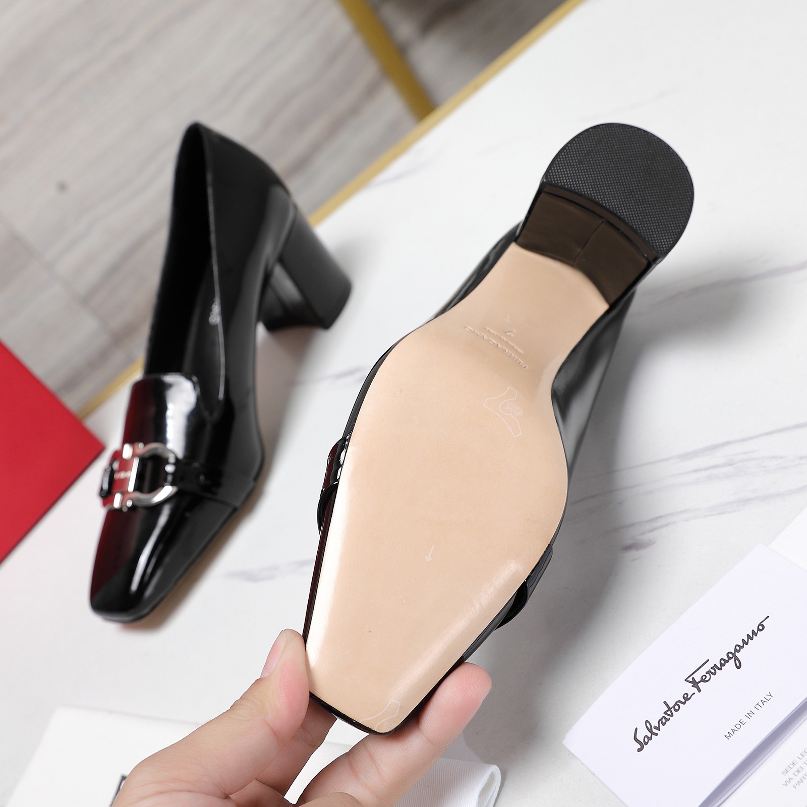 Ferragamo Black Leather Pump   6cm - EUR FASHION