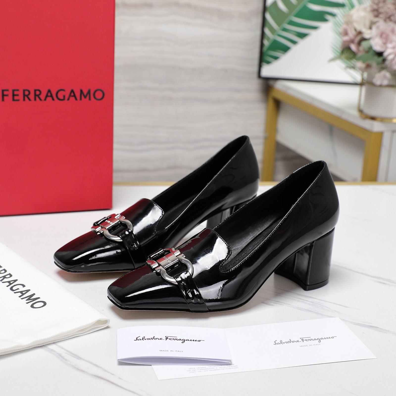 Ferragamo Black Leather Pump   6cm - EUR FASHION