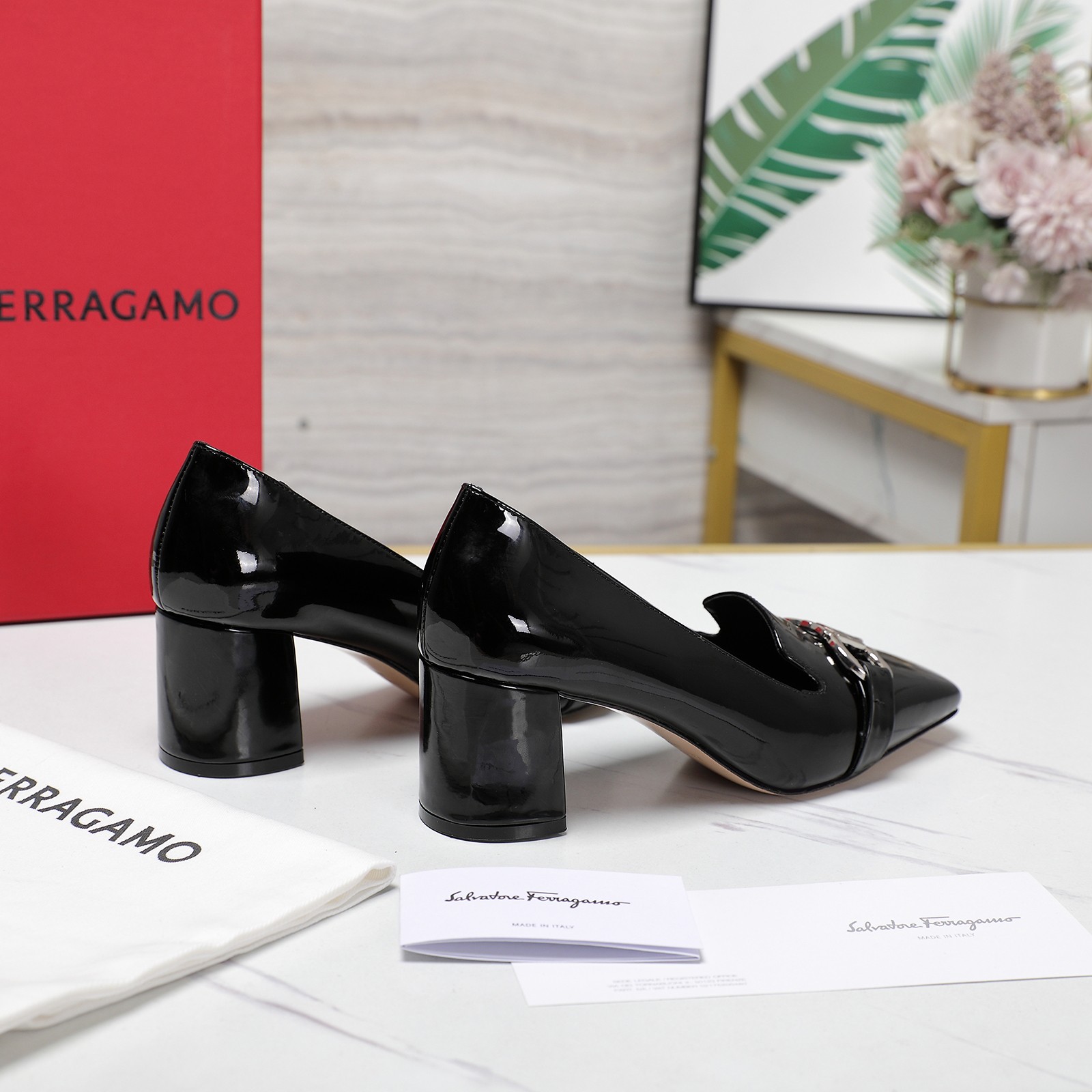 Ferragamo Black Leather Pump   6cm - EUR FASHION
