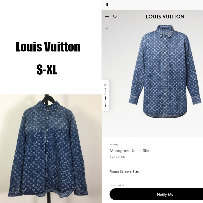 Louis Vuitton Monogram Denim Shirt   1AI195 - EUR FASHION