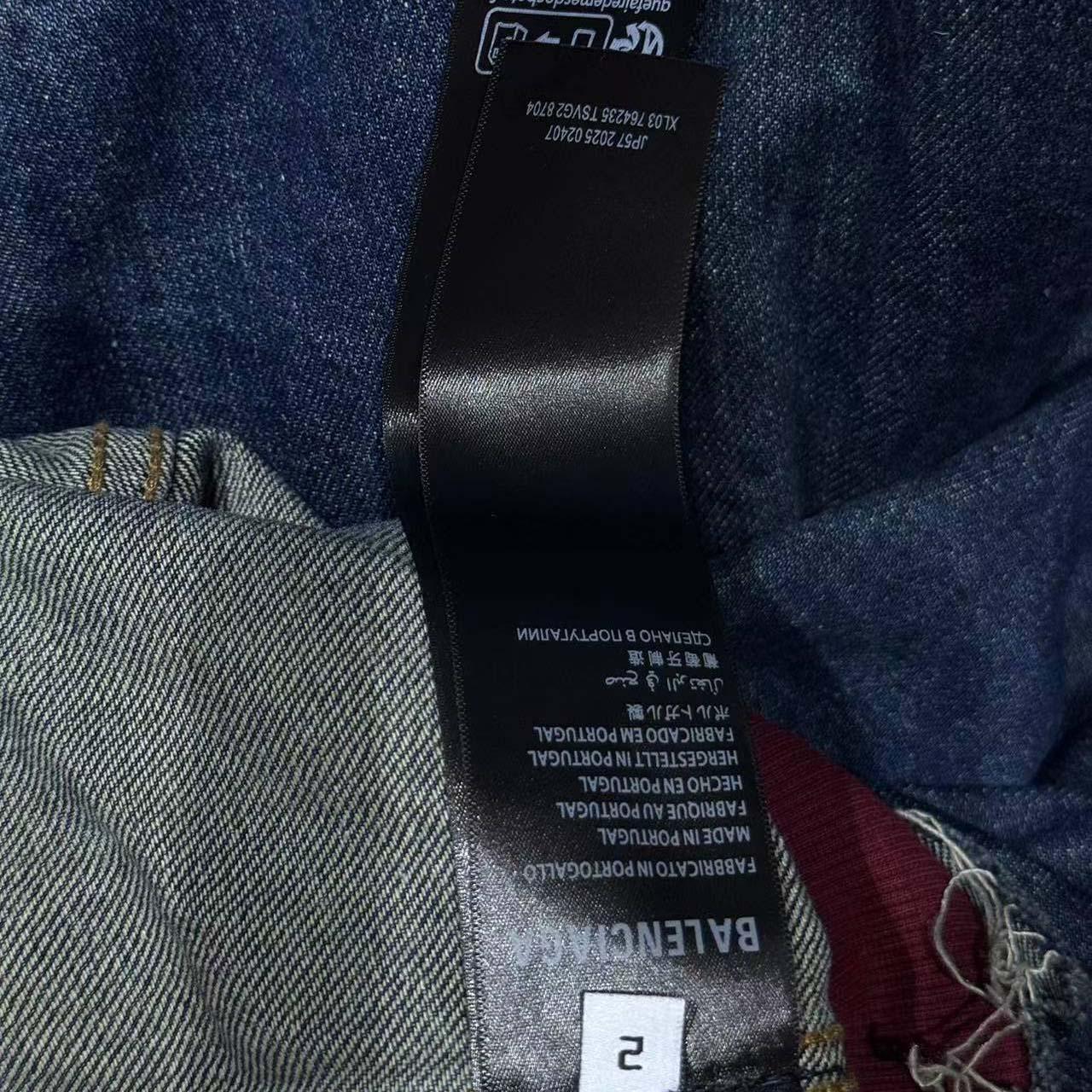 Balenciaga Patched Denim Jacket In Blue Denim And Dark Grey - EUR FASHION