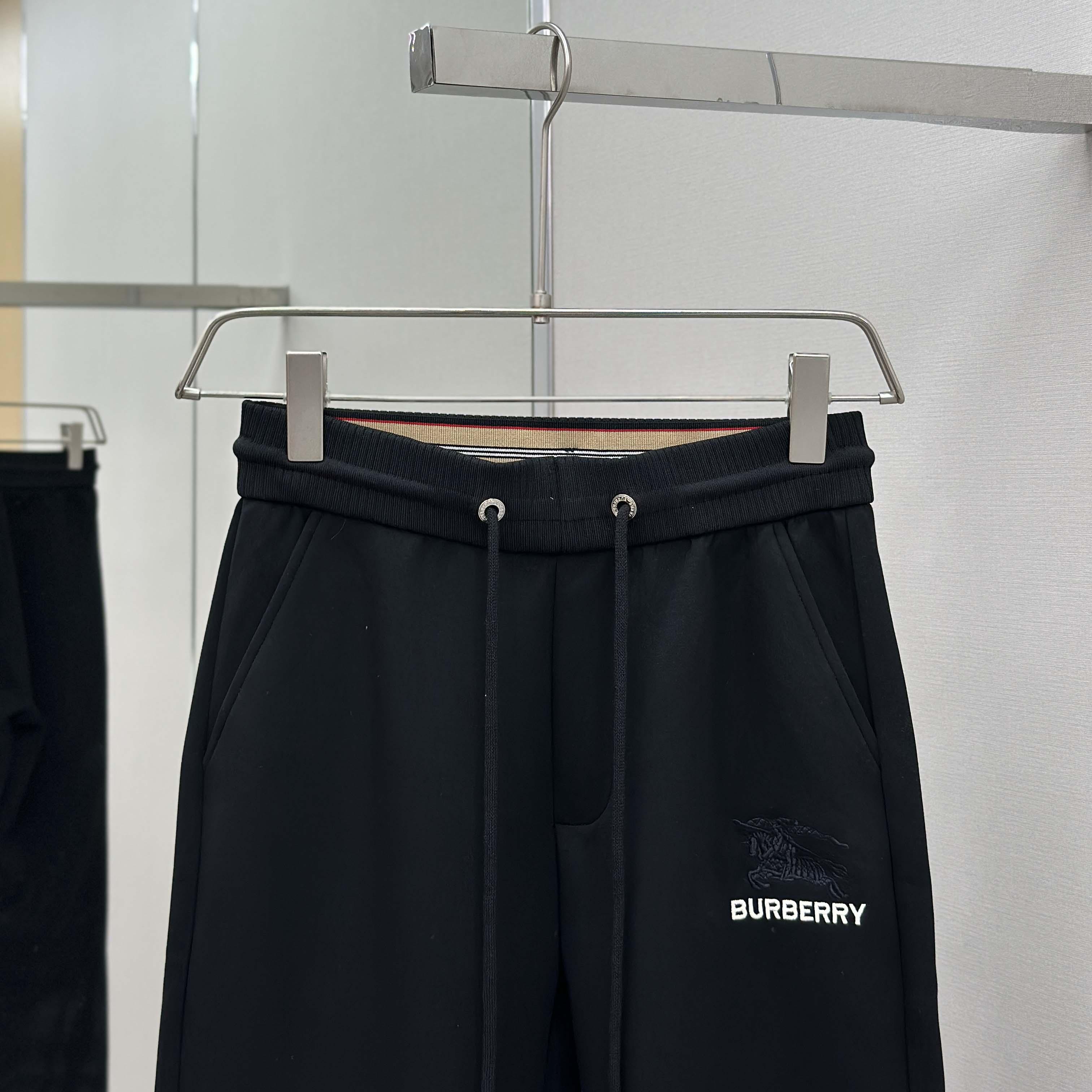 Burberry Black Cotton Pants - EUR FASHION