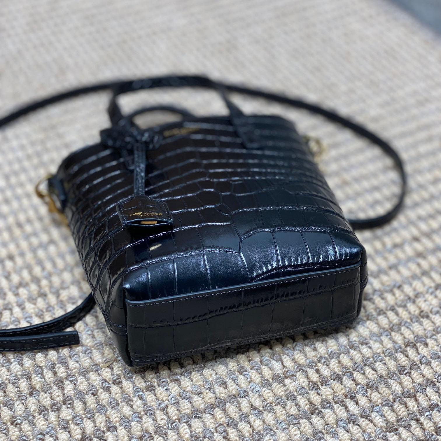 Saint Laurent Mini Toy Shopping Saint Laurent In Crocodile -  Embossed Leather - EUR FASHION