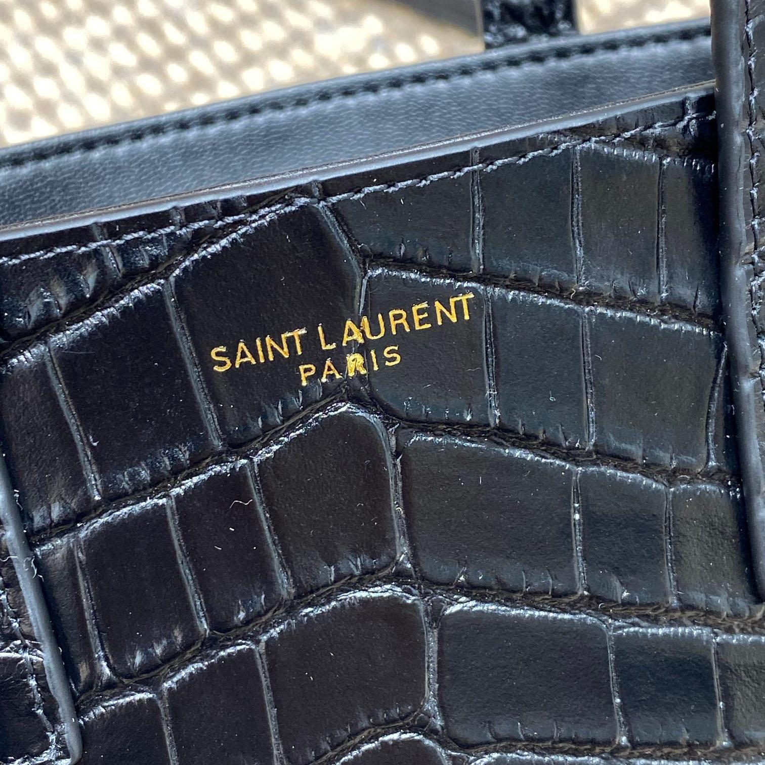 Saint Laurent Mini Toy Shopping Saint Laurent In Crocodile -  Embossed Leather - EUR FASHION