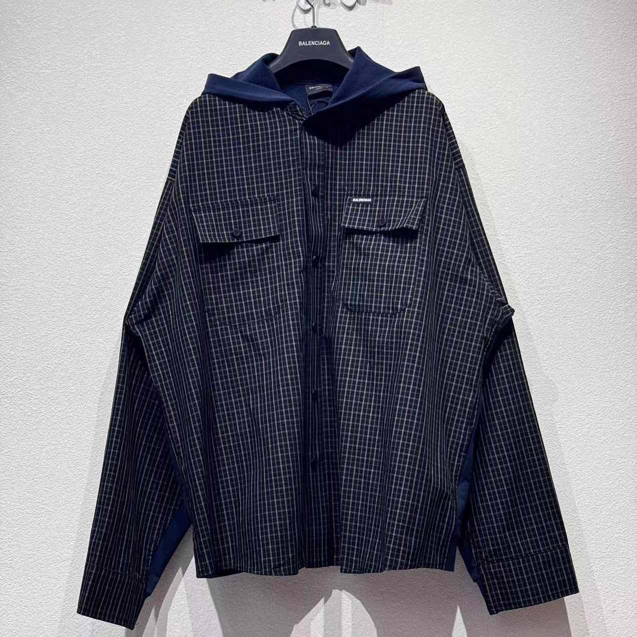 Balenciaga Cut Up Hooded Shirt - EUR FASHION