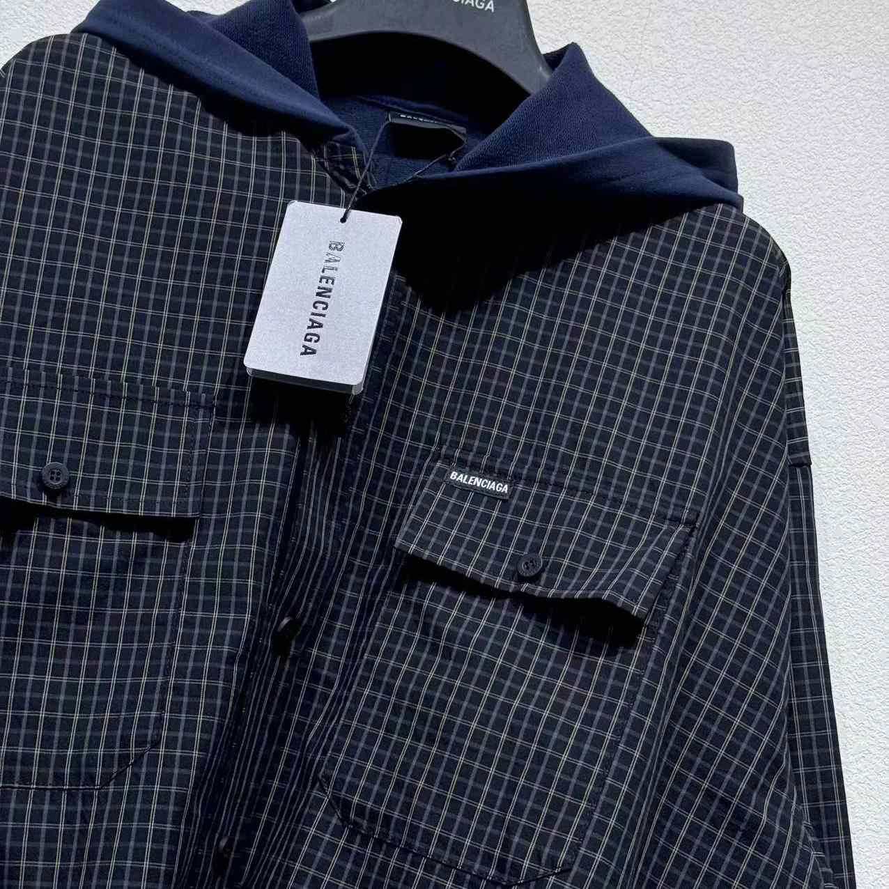Balenciaga Cut Up Hooded Shirt - EUR FASHION